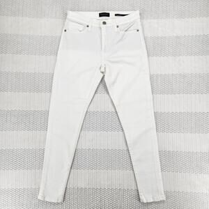 Banana Republic Mid Rise Skinny White Jeans Women's Size 27 Cotton Blend EUC New